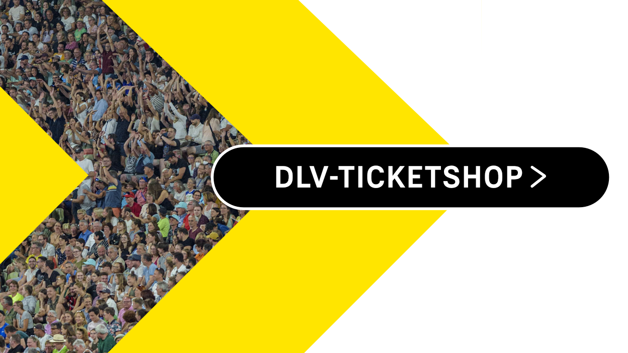 Grafik mit Zuschauern im Hintergrund und Text "DLV-Ticketshop"