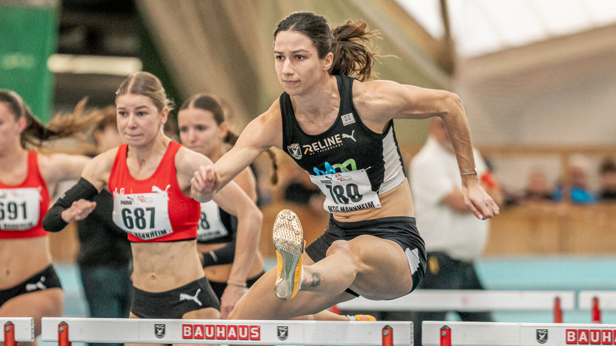 Hürdensprinterin Ricarda Lobe startete beim Hallenmeeting in Mannheim.