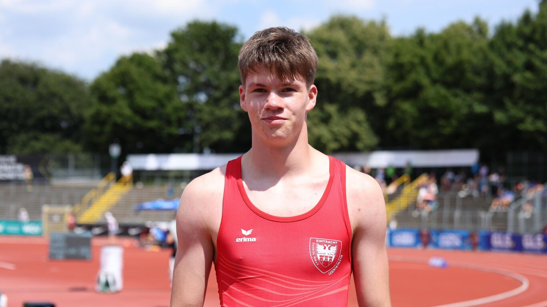 Oberköper-Foto von Sprinter Fabian Wüst im Vereinstrikot