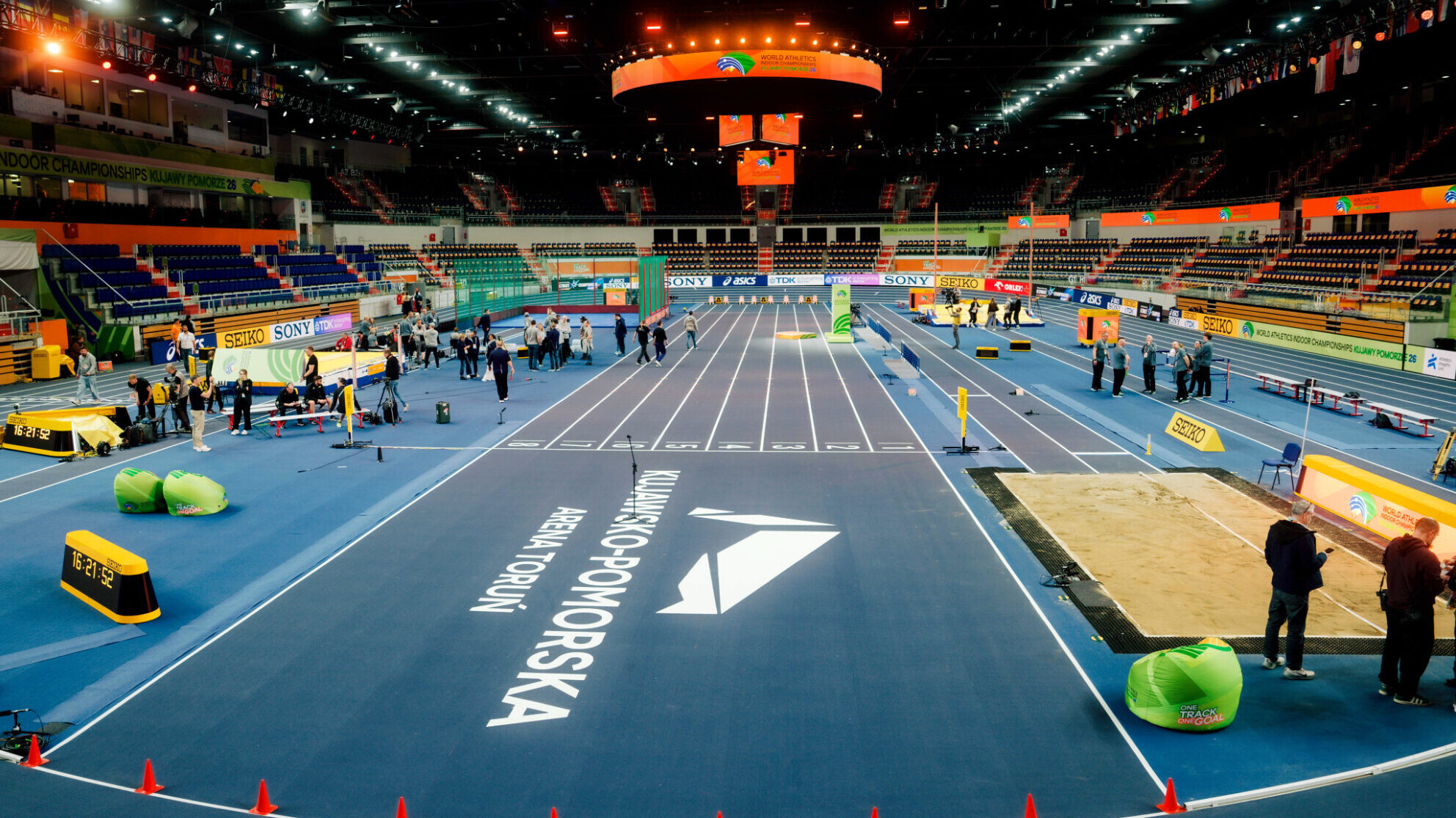 Totalansicht des Innenraums der Arena Torun während der Hallen-WM 2026.