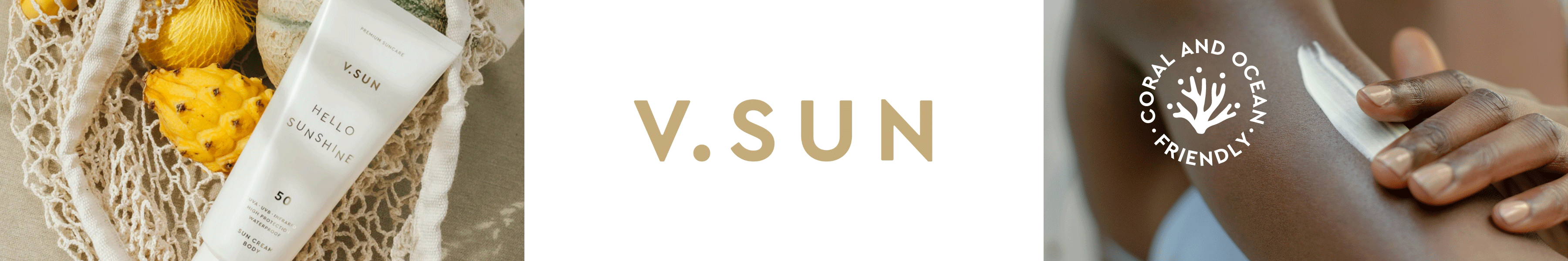 Werbe-Banner für Sonnencreme von V.Sun