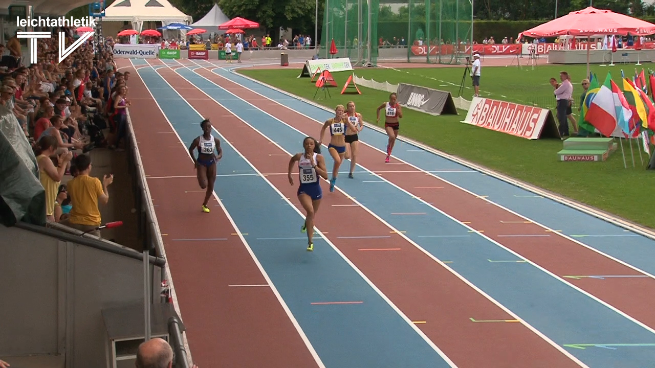 Shannon Hylton gewinnt die 200 Meter