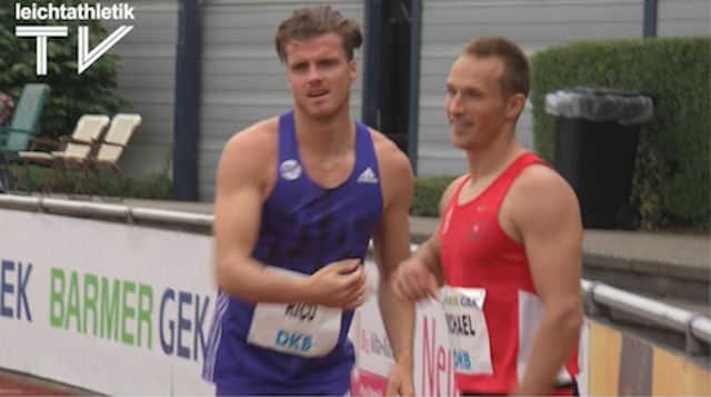 Rico Freimuth gewinnt das 100 Meter Rennen